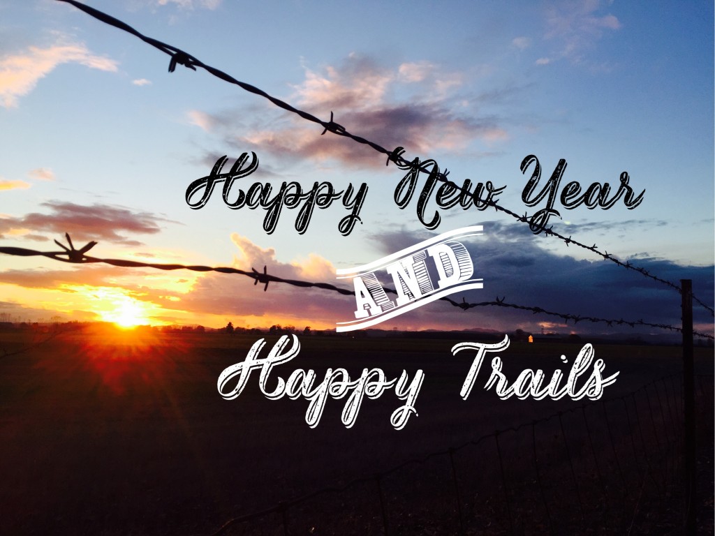 Happy New Year & Happy Trails Barbed Wire at sunset