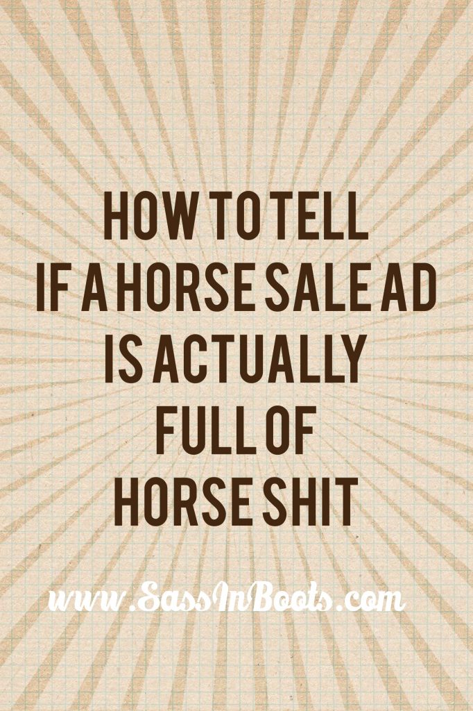 How to decipher horse sale ads