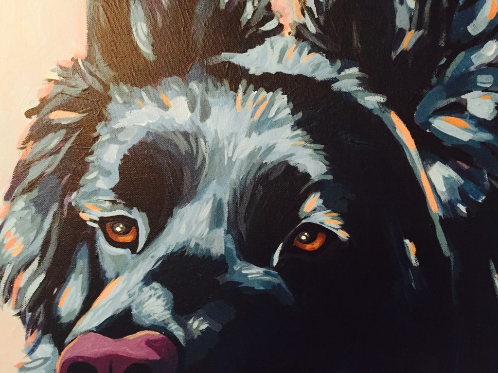 German Shepherd Painting Detail