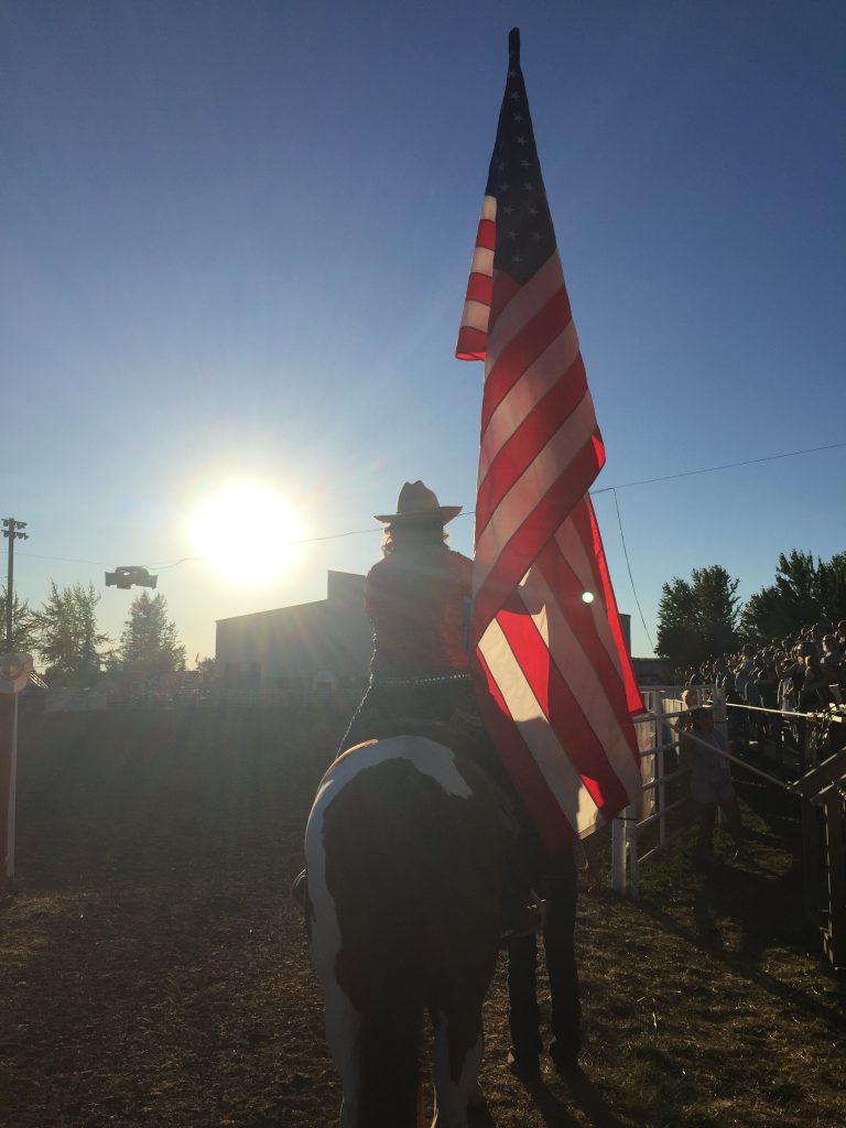 Rodeo Sun And Flag