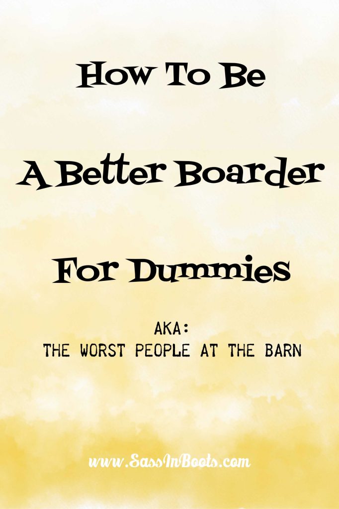 How To Be A Better Boarder For Dummies AKA The Worst People At The Barn