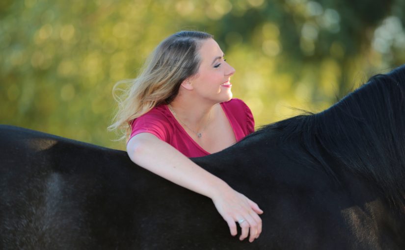 Theresa Rice Writer & Photographer with Arabian Horse