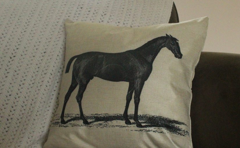 Vintage Racing Horse Pillow
